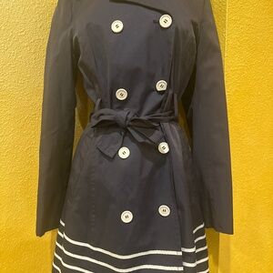 Cute Pelle Studio  Navy Blue Trench Coat